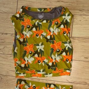 Acacia Swimwear Floral Crop Top - Olive and Orange